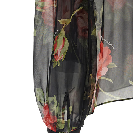 Dolce & Gabbana Black Silk Pattern Shirt