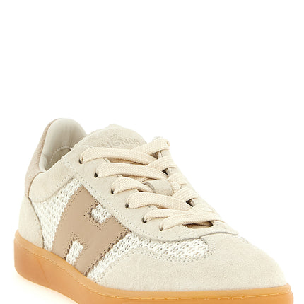 Hogan Beige Cotton Low Top Sneakers