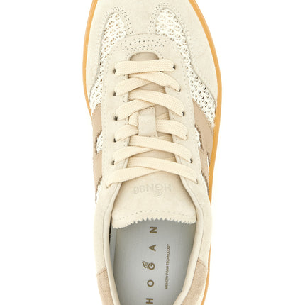 Hogan Beige Cotton Low Top Sneakers