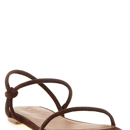 Staud Brown Cowhide Flat Sandals