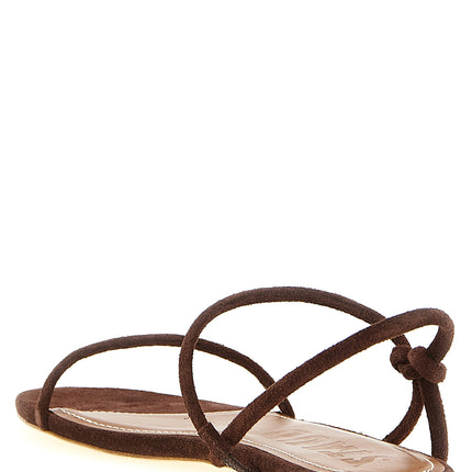 Staud Brown Cowhide Flat Sandals