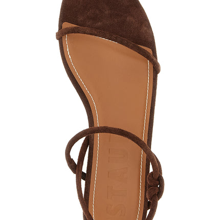 Staud Brown Cowhide Flat Sandals