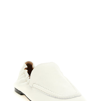ODISSI White Lamb Leather Slip-On Loafers