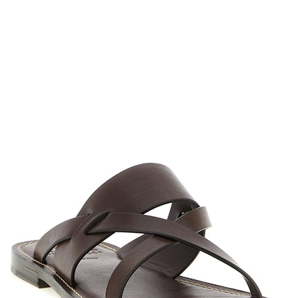 Brunello Cucinelli Brown Calfskin Slides