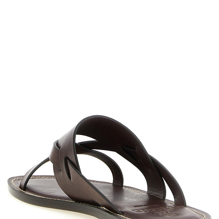 Brunello Cucinelli Brown Calfskin Slides