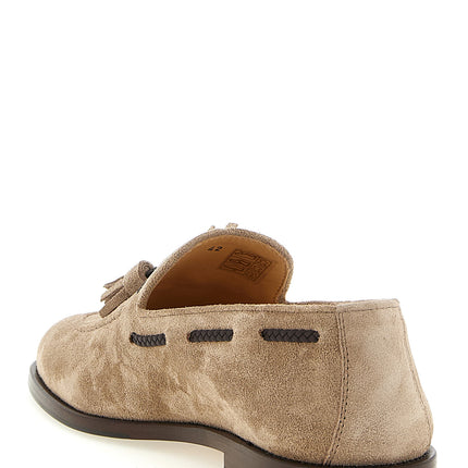 Brunello Cucinelli Brown Calfskin Slip-On Loafers
