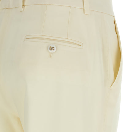 Dolce & Gabbana White Virgin Wool Dress Pants