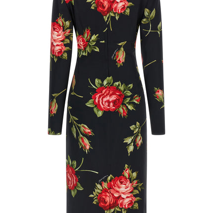 Dolce & Gabbana Black Viscose Midi Dress