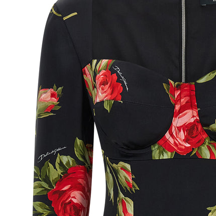 Dolce & Gabbana Black Viscose Midi Dress