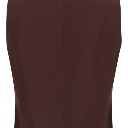 Alberto Biani Brown Viscose Sleeveless Jacket