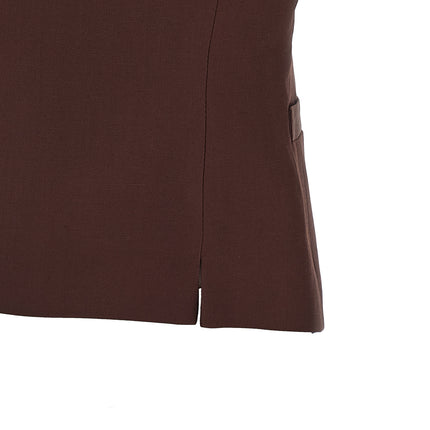 Alberto Biani Brown Viscose Sleeveless Jacket