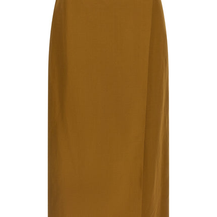 Alberto Biani Brown Viscose Midi Skirt