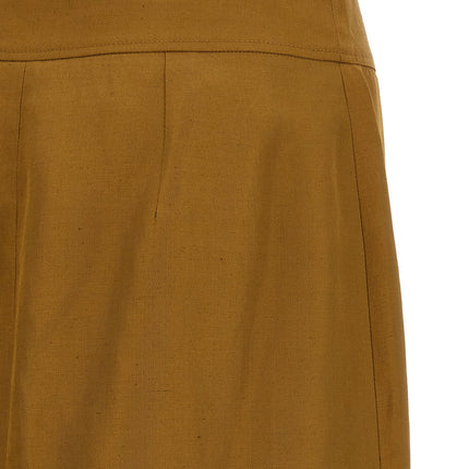 Alberto Biani Brown Viscose Midi Skirt