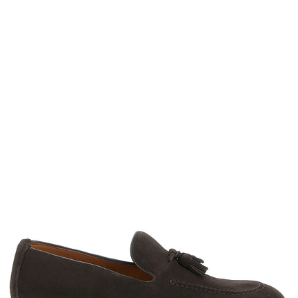 Doucal's Brown Calfskin Slip-On Loafers