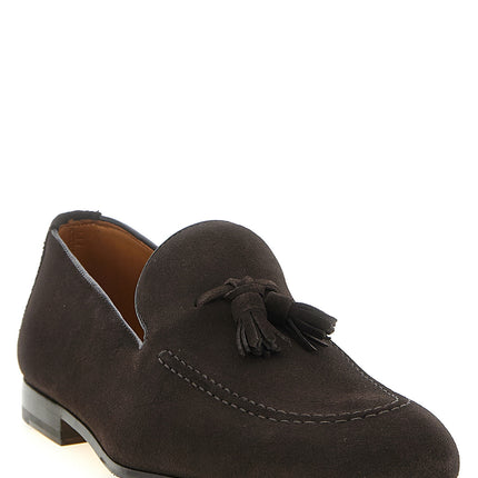 Doucal's Brown Calfskin Slip-On Loafers
