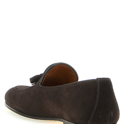 Doucal's Brown Calfskin Slip-On Loafers