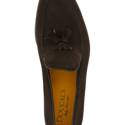 Doucal's Brown Calfskin Slip-On Loafers