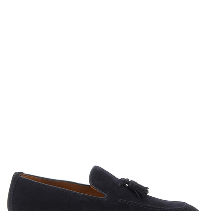 Doucal's Blue Calfskin Slip-On Loafers