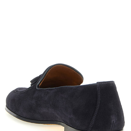 Doucal's Blue Calfskin Slip-On Loafers