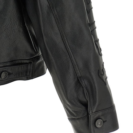 Balenciaga Black Buffalo Leather Leather Jacket