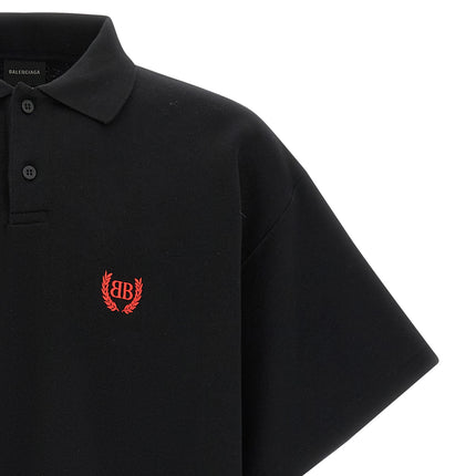 Balenciaga Black Cotton Polo Shirt