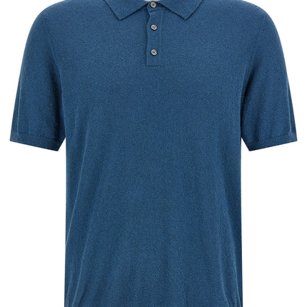 Roberto Collina Blue Cotton Polo Shirt