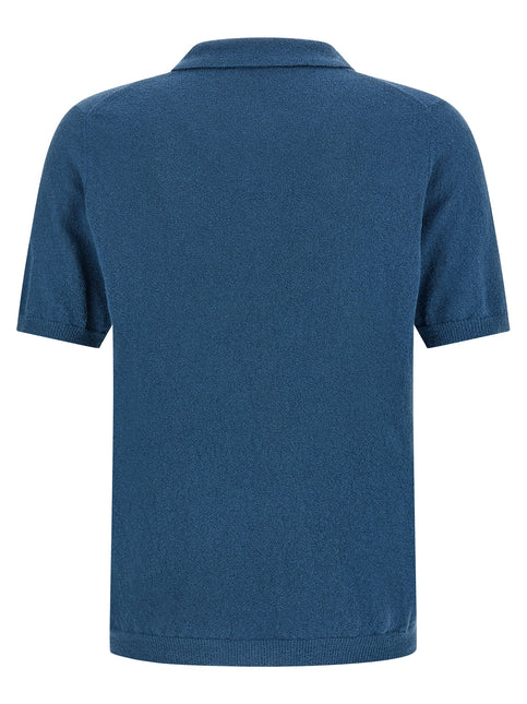 Roberto Collina Blue Cotton Polo Shirt
