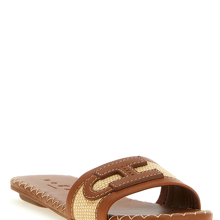 Hogan Brown Cotton Slides