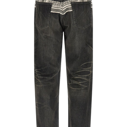 Yohji Yamamoto Black Cotton Tapered Jeans