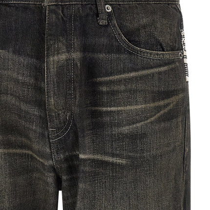 Yohji Yamamoto Black Cotton Tapered Jeans