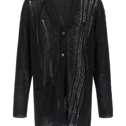 Yohji Yamamoto Black Linen Cardigan