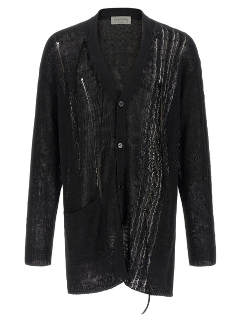 Yohji Yamamoto Black Linen Cardigan