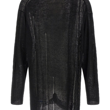 Yohji Yamamoto Black Linen Cardigan