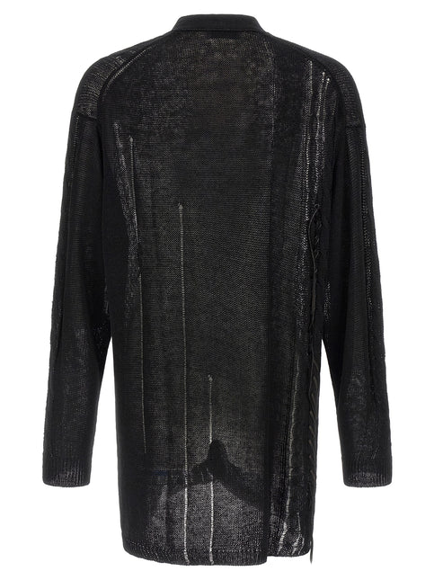 Yohji Yamamoto Black Linen Cardigan