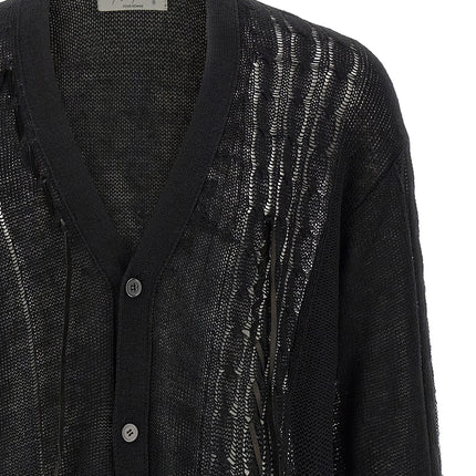 Yohji Yamamoto Black Linen Cardigan