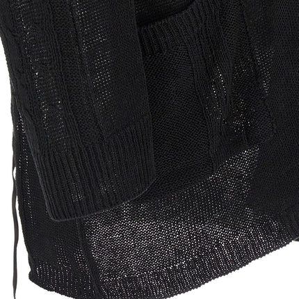 Yohji Yamamoto Black Linen Cardigan