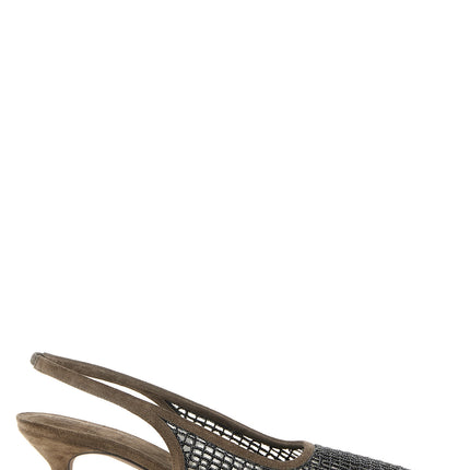 Brunello Cucinelli Brown Calfskin Mid Heel Pumps