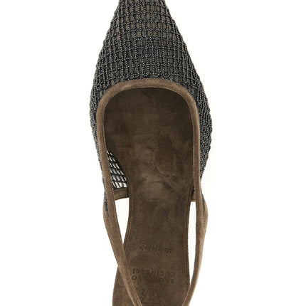 Brunello Cucinelli Brown Calfskin Mid Heel Pumps