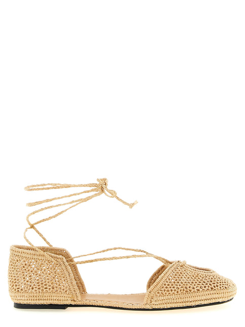 ODISSI Beige Viscose Ballet Flats