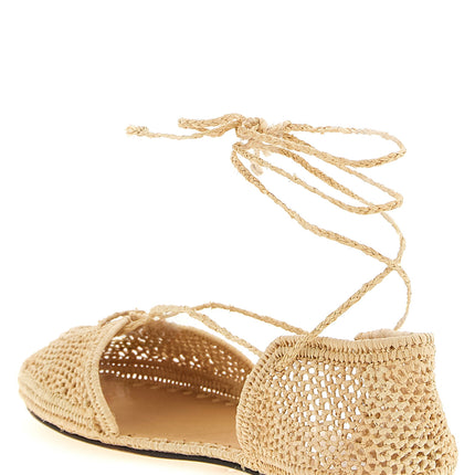 ODISSI Beige Viscose Ballet Flats