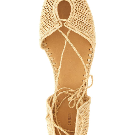 ODISSI Beige Viscose Ballet Flats