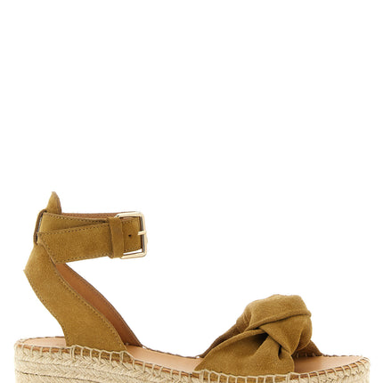 ODISSI Beige Calfskin Wedge Sandals