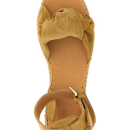 ODISSI Beige Calfskin Wedge Sandals
