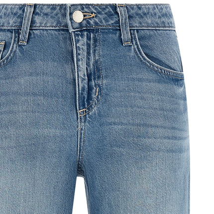 L'Agence Blue Cotton Flared Jeans