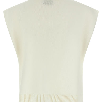 BE YOU White Cashmere Sleeveless Jacket