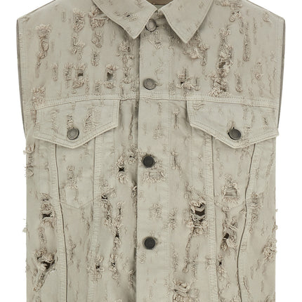 Haikure Gray Cotton Sleeveless Jacket