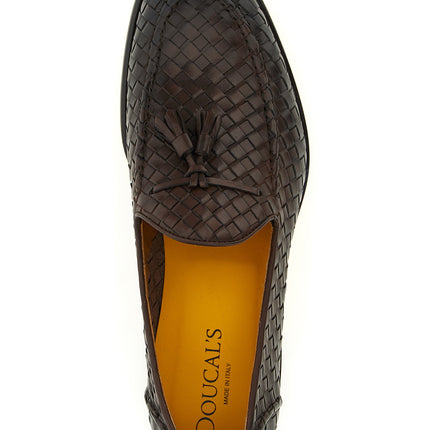 Doucal's Brown Calfskin Slip-On Loafers