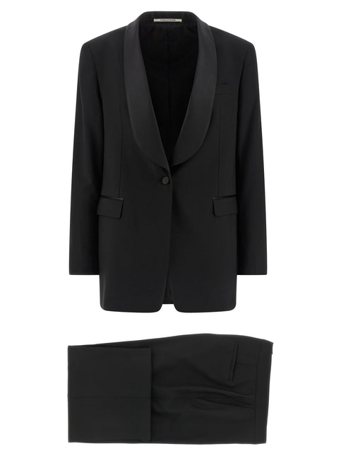 Tagliatore Black Virgin Wool Two-Piece Suit