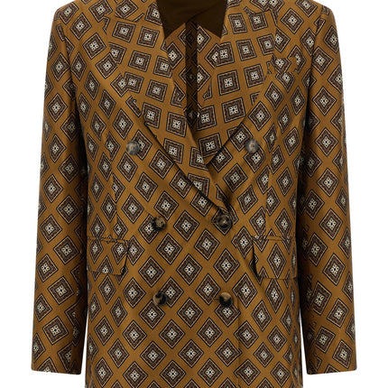 Alberto Biani Brown Silk Blazer