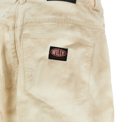 WILLY CHAVARRIA Beige Cotton Tapered Jeans